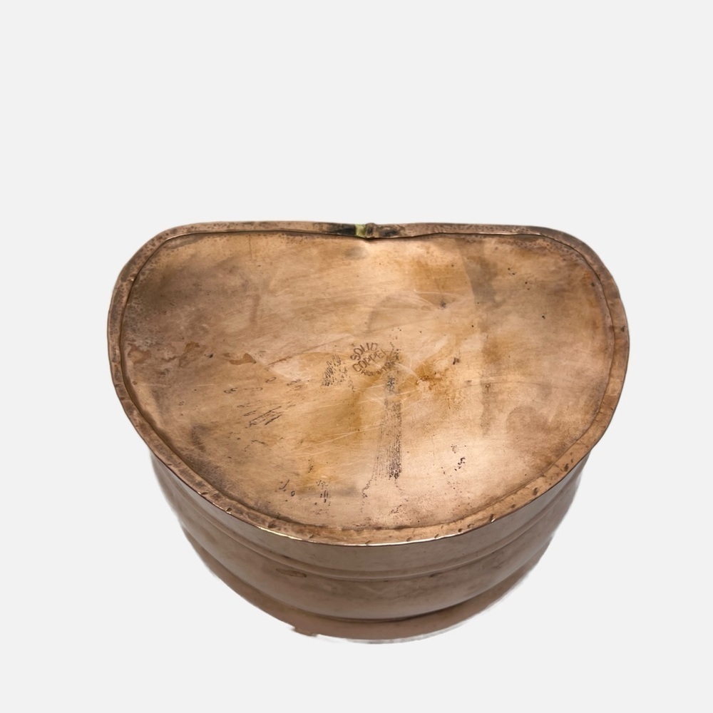 Vintage Solid Copper Hanging Flat Bottom Planter Caddy Made in Turkey size Med - Picture 5 of 7